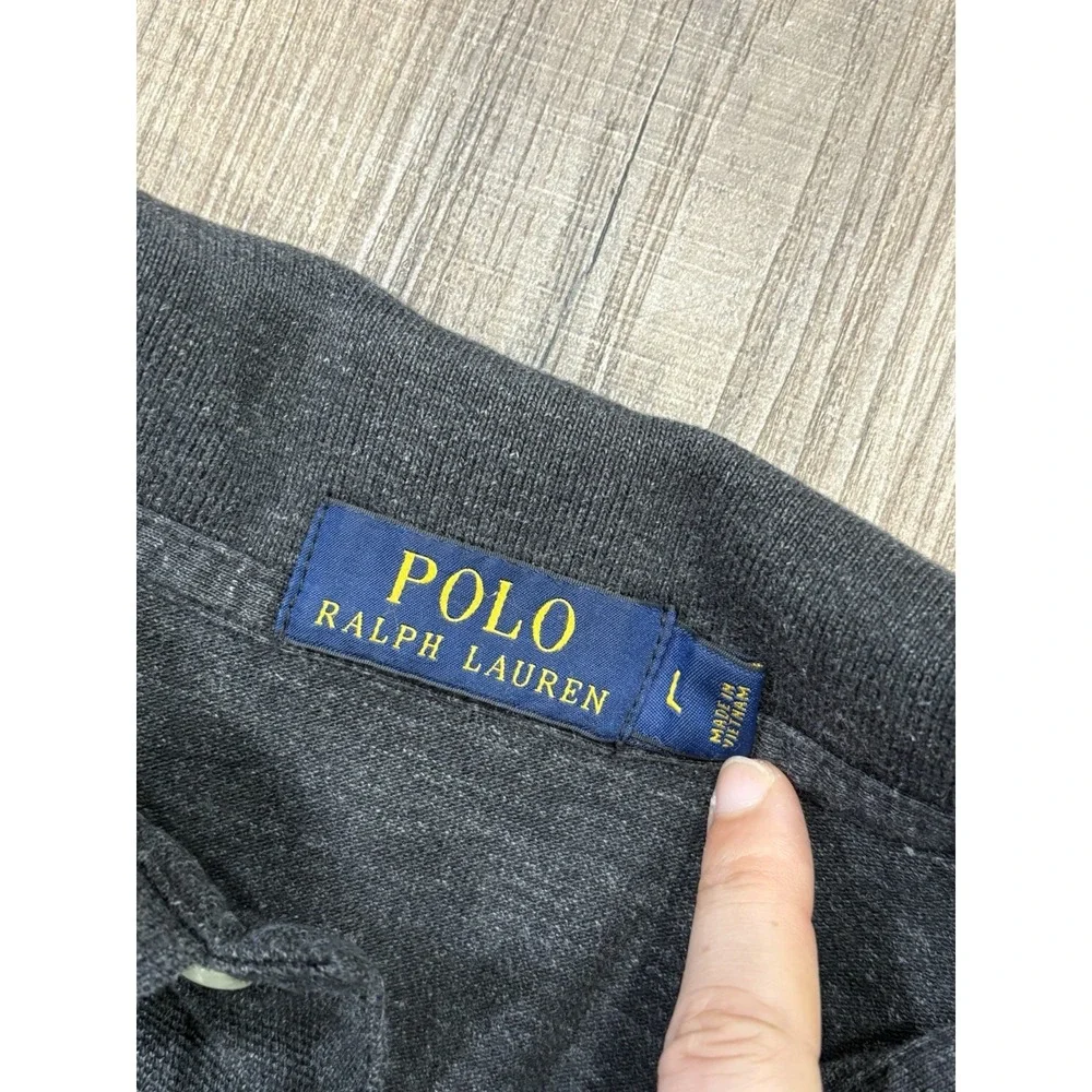 Polo Ralph Lauren‎ Polo Men's Dark Gray Long Sleeve Collared Size Large Cotton